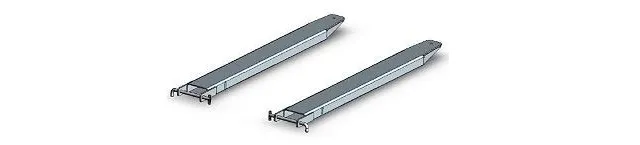 Forklift Slippers sketch Isometric sketch of silver coloured forklift slippers