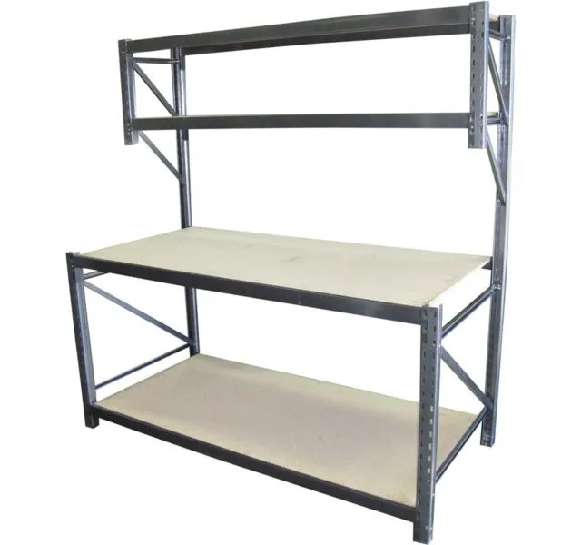Longspan Workbench (4 Tier) Four tier grey Longspan Workbench made from Longspan Shelving materials.