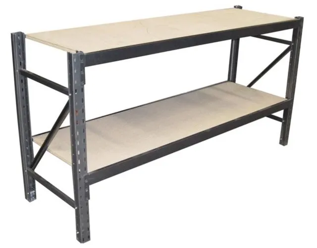 Two tier grey Longspan Workbench made from Longspan Shelving materials.