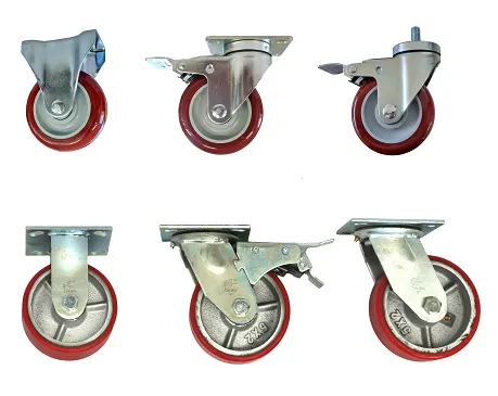 Six different Workbench Castors with red wheels.
