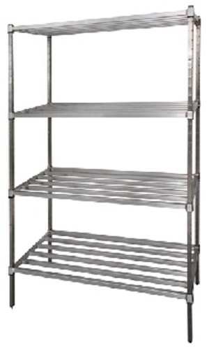 4-tier stainless steel Dunnage Shelving standalone bay
